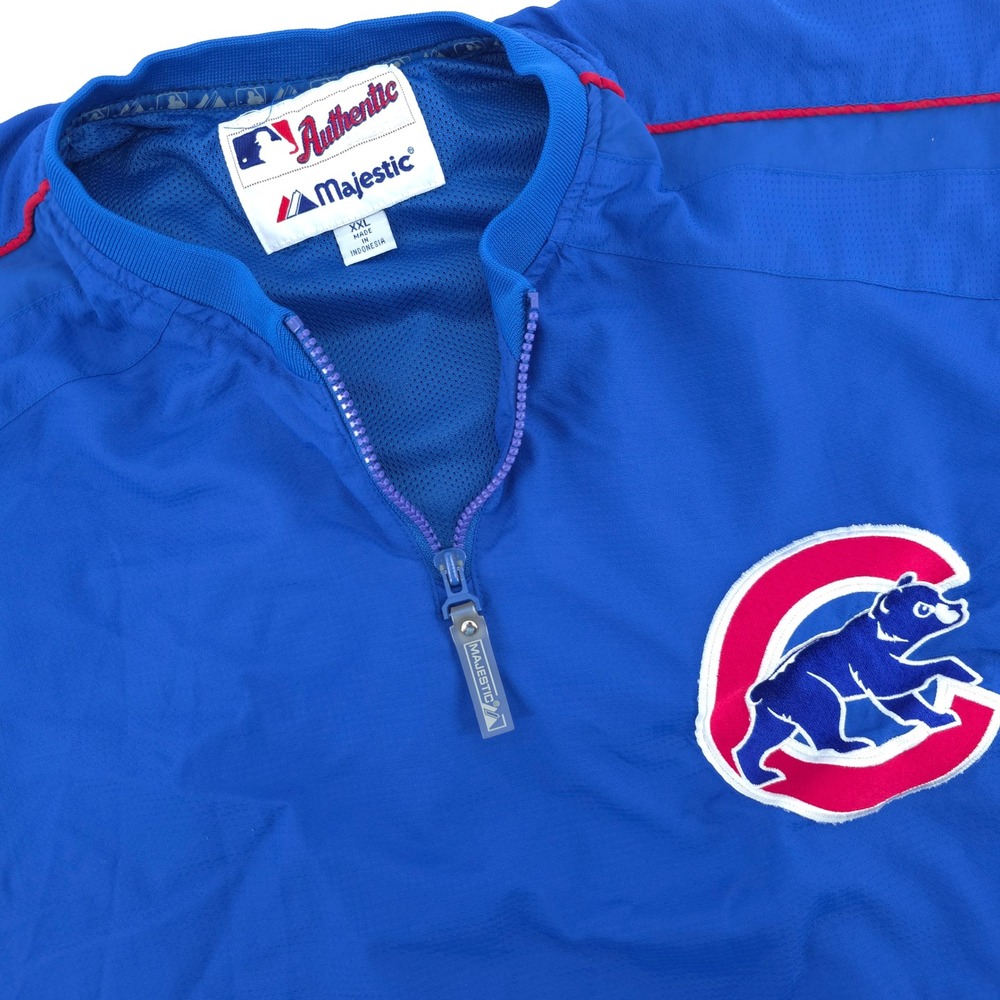VTG Majestic Chicago Cubs MLB‎ Authentic Collection Dugout Pullover Jacket XXL
